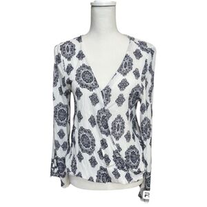 Altar’d State Surplice / Faux Wrap Front Lattice Long Sleeve Blouse - Size S